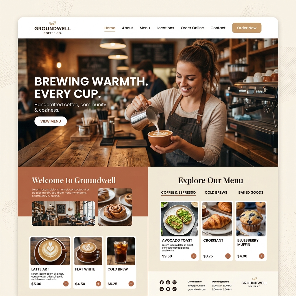 Website Mockup - Cafe